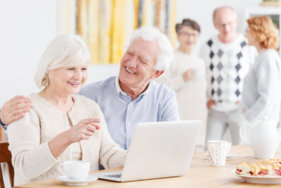seniors using laptop